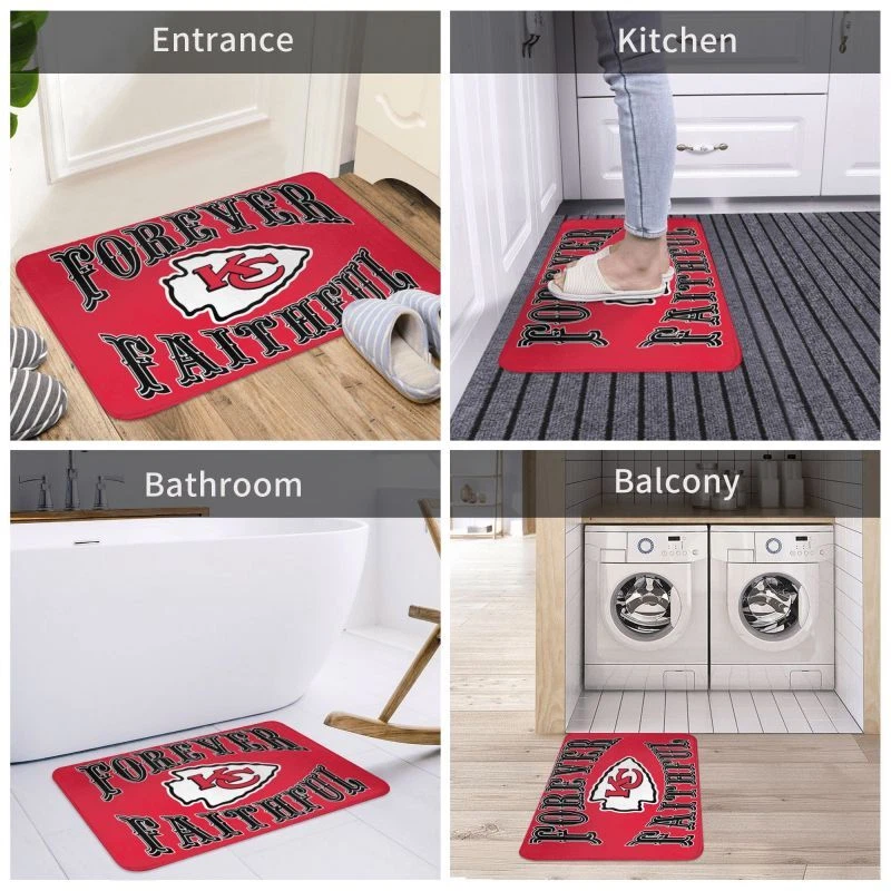 Forever Faithful Kansas City Chiefs Floor Mat Decorative