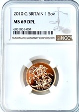 2010 Gold Sovereign NGC MS69 DPL Royal Mint Britain Uncirculated None finer