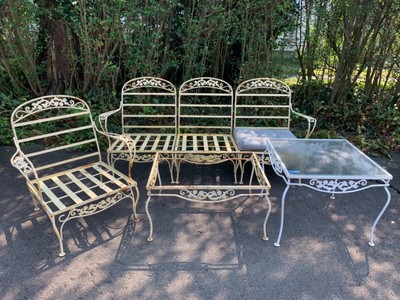 Antique 6 Pc Wrought Iron Lounging Seating Patio Set Pickup Only At 08534 Antique 6 Pc Wrought Iron Lounging, Antique Iron Patio Set