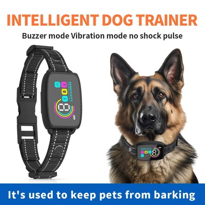 Smart Anti Barking Dog Collar Rechargeable Waterproof LCD Bark Stopper