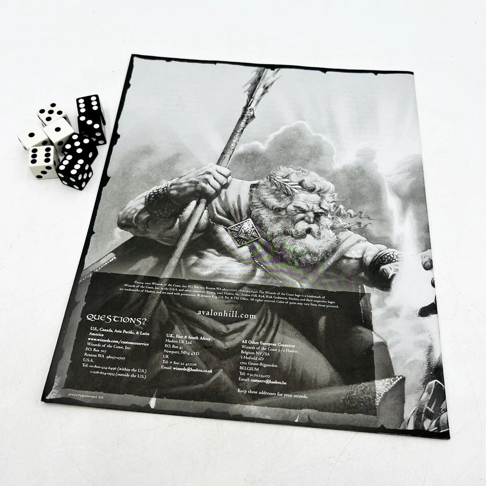 2004 Risk Godstorm Board Game Replacement Parts Instruction Booklet Rules 8 Dice - Image 2 of 2