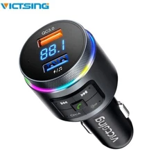 Bluetooth 5.0 Car Wireless FM Transmitter Adapter 2USB QC3.0 Charger Hands-Free