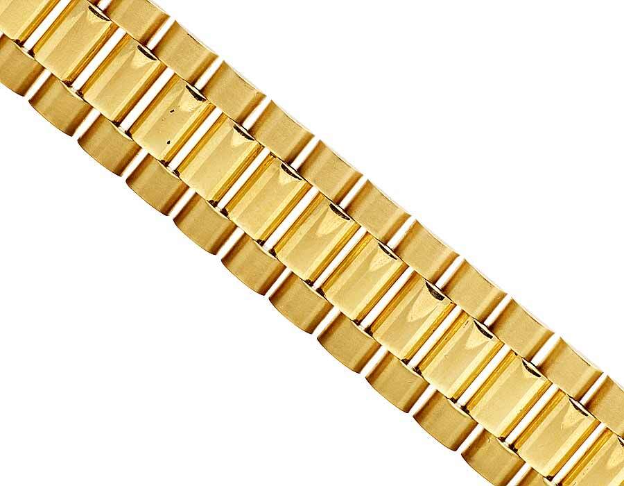 Mens 10K Yellow Gold Solid Link Designer 8 Inches Presidential