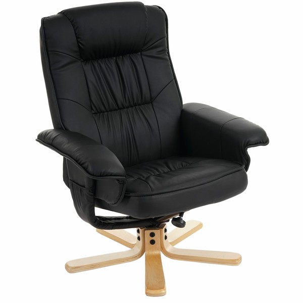 Relaxsessel Fernsehsessel Sessel Ohne Hocker H56 Kunstleder Schwarz-image