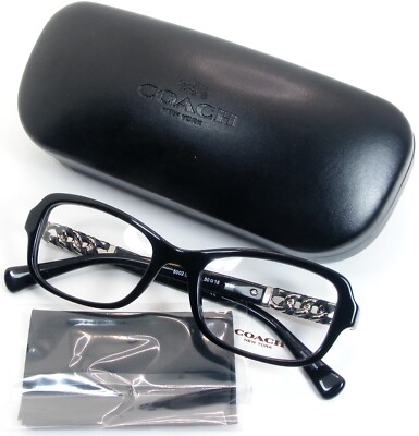 Neu Coach HC6075Q 5002 Schwarz/Silber Einzigartig Brille Rahmen 50-18-135