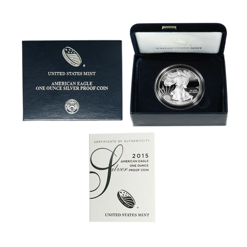 2015-W $1 1-oz Proof American Silver Eagle Box, OGP, &COA