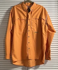 Drake Mens Large Orange Long Sleeve Shirt