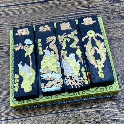 4 Stck. Chinesische Kalligraphie Tintenblöcke Chinesische Tintensteine Pigment Tintenblock Set für