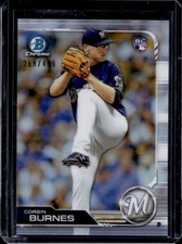 2019 Bowman Chrome Corbin Burnes RC Refractor Rookie #/499 Brewers