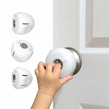 Door Knob Safety Covers 6 Pack Child Proof Door Handle Locks Easy Install White