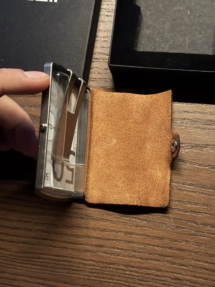 I-Clip - Mit Geldklammer - Leder - Beige - Camel - Mit Ovp - Bild 3 von 3