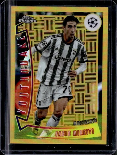 2022-23 Topps Chrome UEFA Fabio Miretti Youthquake Gold Refractor #/50 Juventus