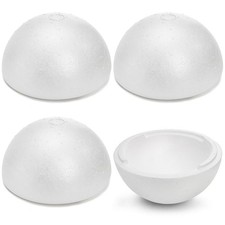 4 Pack Styrofoam Half Sphere Large Hollow Half Ball DIY Crafts White Foam Dome