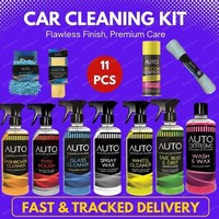 11 Pcs Auto Car Cleaning Kit  & Detailing Products, Clean, Protect & Shine - D1