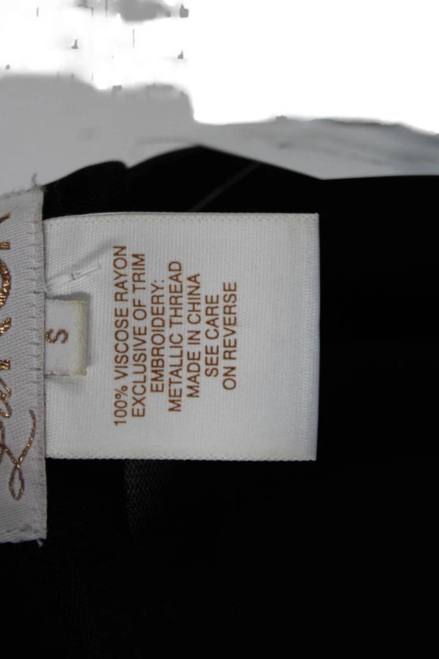 La Rok Women Black Floral V-Neck Bohemian Long Sleeve Blouse Size S - Image 4 of 4