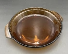 Vintage Glass Pie Dish Plate Anchor Hocking Amber Ribbed  10" 1.5 Qt. Clean EUC