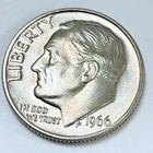 1966 SMS Roosevelt Dimer 10c US Coin, AU ABOUT UNCIRCULATED  #6993