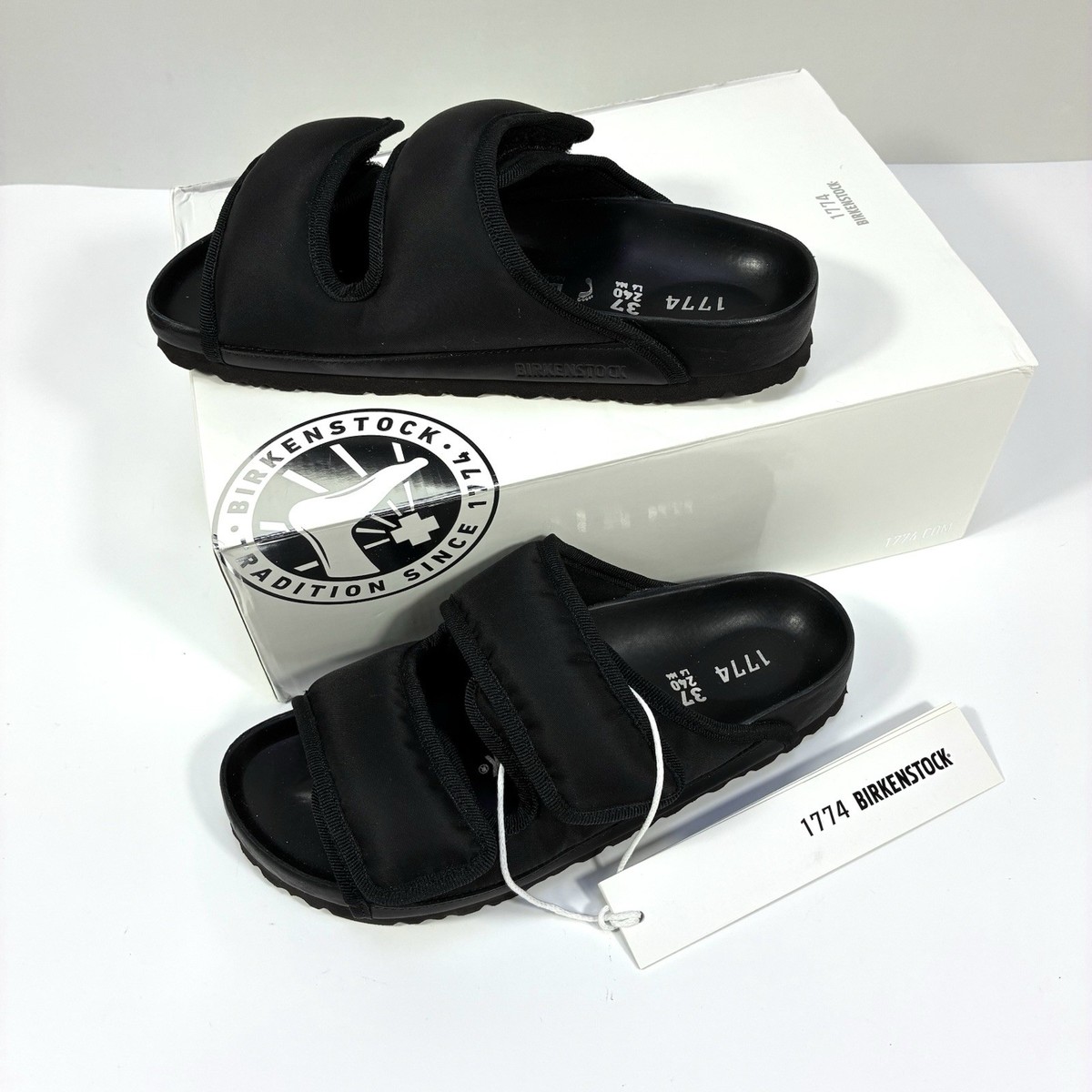 Birkenstock 1774 Arizona Cosny Nylon Sandals Black 37 6 NEW  display picture 3