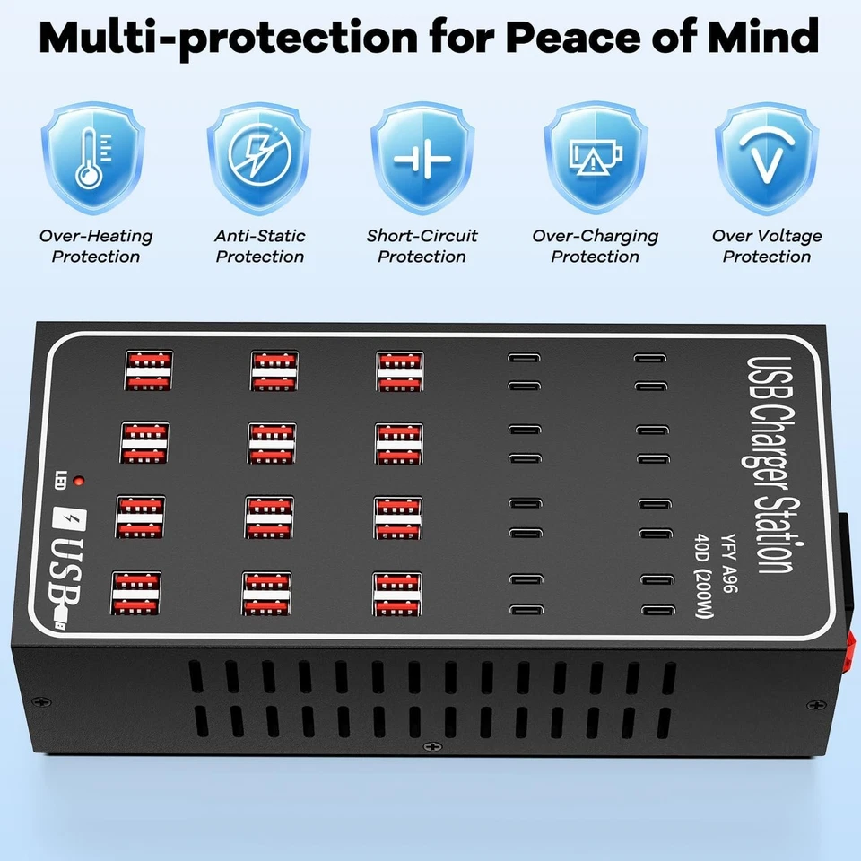 Charging Station for Multiple Devices, Vantacent89 Multiple Charger Station - Image 3 of 4