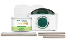 Clean + Easy Mini Pot Waxing Kit for Women - Soft Wax with Wax Warmer for Hai...