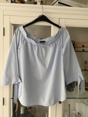 Marc O'Polo Off-Shoulder-Bluse Carmenbluse 3/4-Ärmeln Gr 40 Damen Hellblau Top!