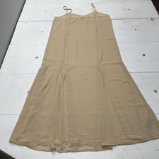 ASOS DESIGN Slip Dress Womens 10 Beige V Neck Strappy Maxi Lined Casual Summer