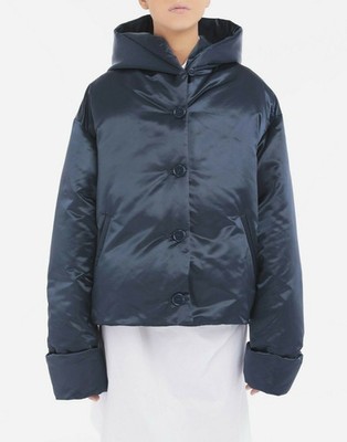 MM6 MAISON MARGIELA HOODED PADDED PARKA JACKET NAVY SIZE IT 38 / S *NWT*