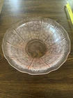 Jeanette Cherry Blossom Pink Depression Glass Serving Bowl 8-1/2"