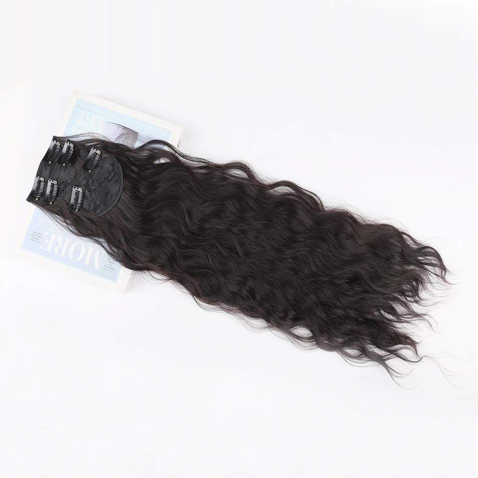 Hitzebeständige Kunsthaar Extensions 3 Stück Wellig Lang Lockig Clip In Set - Bild 2 von 4