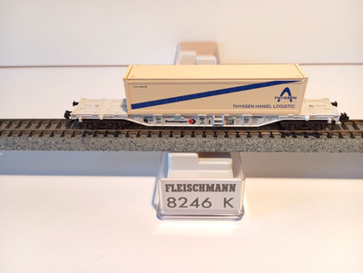 ''THYSSEN HANIEL LOGISTIC'' ERA IV FLEISCHMANN 8246 (G408) FLATBED WAGON