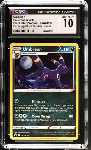 2021 Pokemon Umbreon SWSH129 Sword & Shield Promo Cards Holo CGC 10