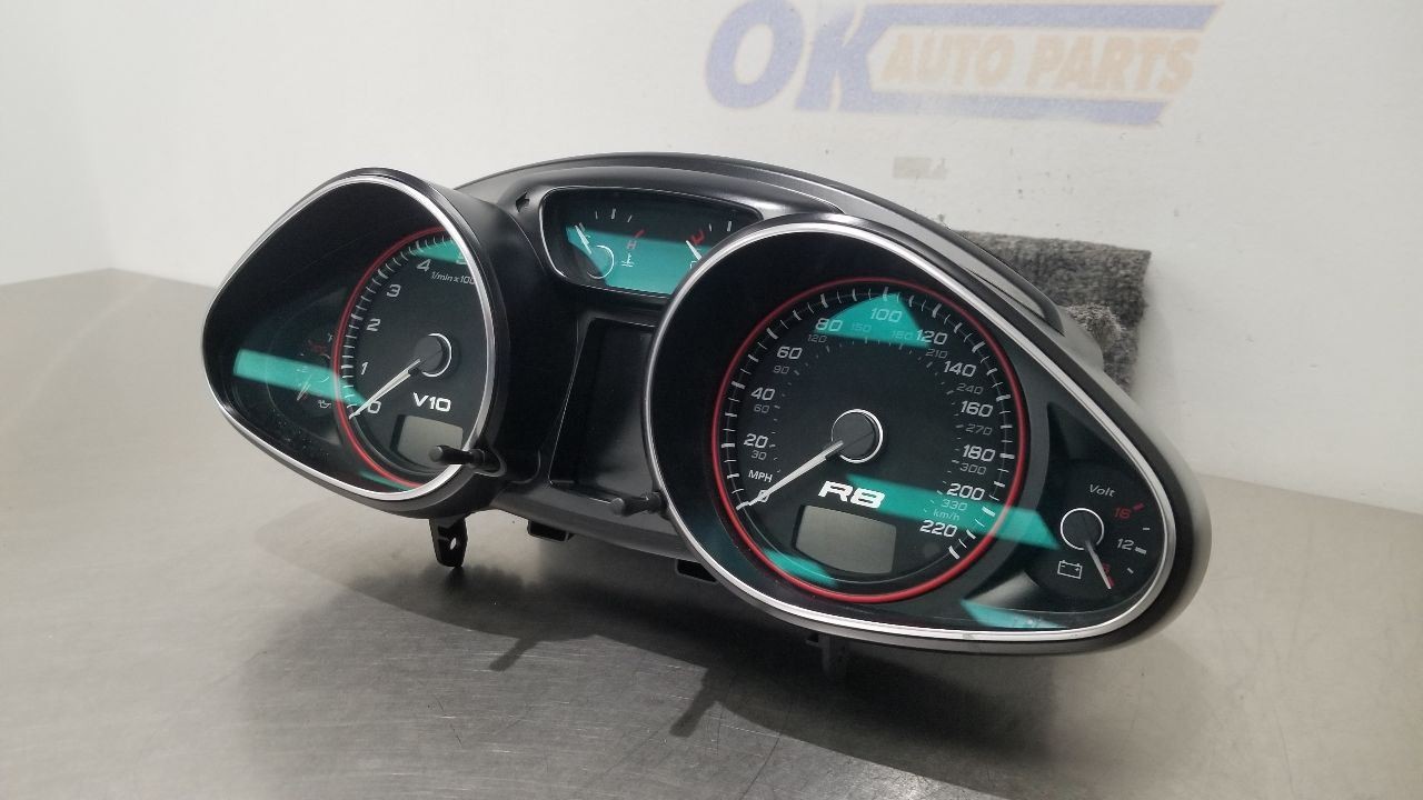 11 AUDI R8 QUATTRO 5.2L AT SPEEDOMETER INSTRUMENT CLUSTER 420920981