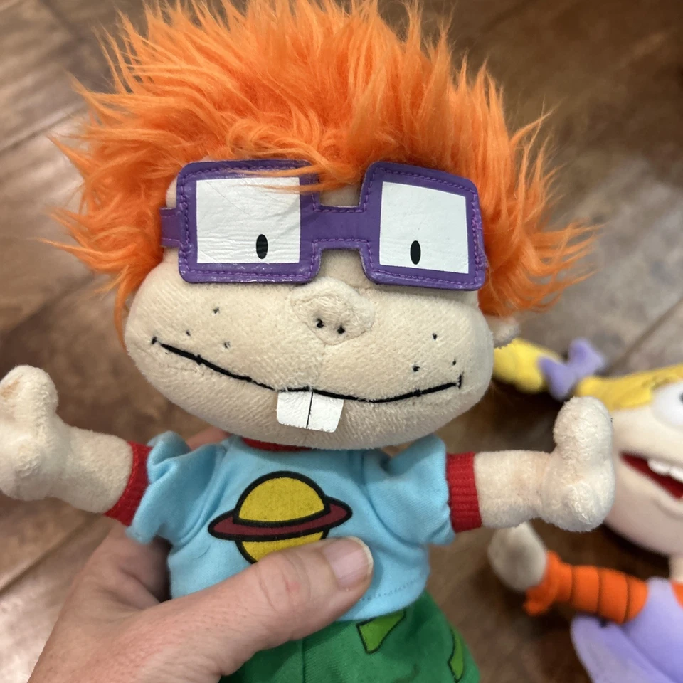 Muñeca de peluche clásica Angelica Rugrats difícil de encontrar con boca y dientes abiertos 12" y Chuckie Foto 4 de 4