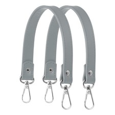 13" Leather Purse Strap Replacement Gold Buckle for Handbag 2 Pack, Light Grey 