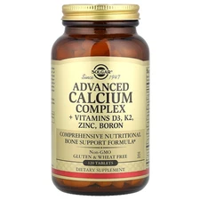 Advanced Calcium Complex + Vitamins D3, K2, Zinc, Boron, 120 Tablets