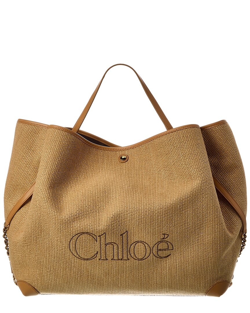 Chloé Clover Large Double Carry Tote Women's Brown