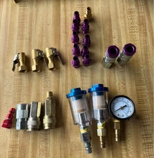Milton 23 air tool compressor hose fittings Coupling oil filter lot 1/4”