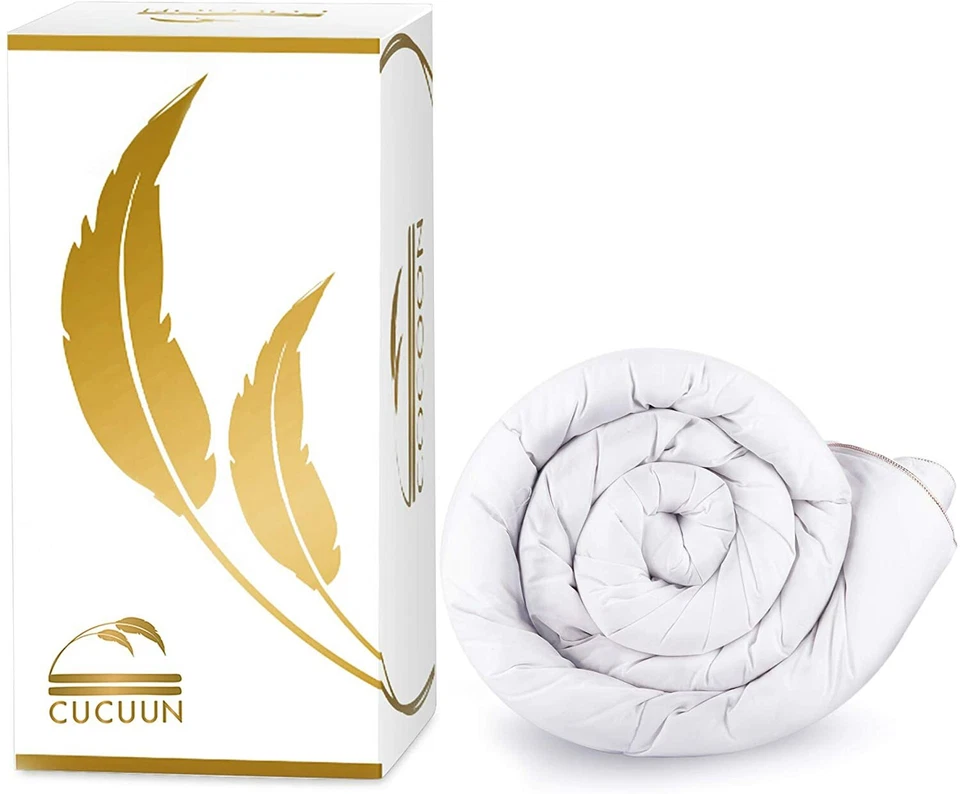 Edredón de plumón CUCUUN Real Luxury tamaño King Cali 100 % algodón egipcio 1200 TC Foto 3 de 4