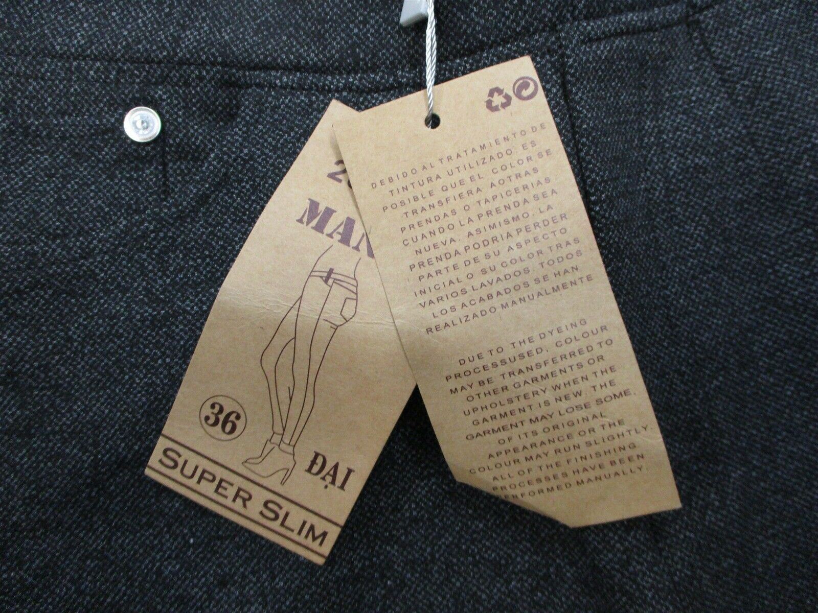 new MANGO Pants Women's Size 1 Stretch Casual Charcoal Gray Super Slim  thumbnail 3