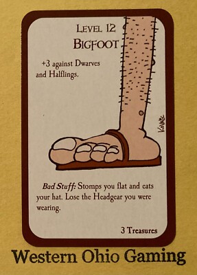 Munchkin Level 12 Bigfoot Card USED Steve Jackson Games