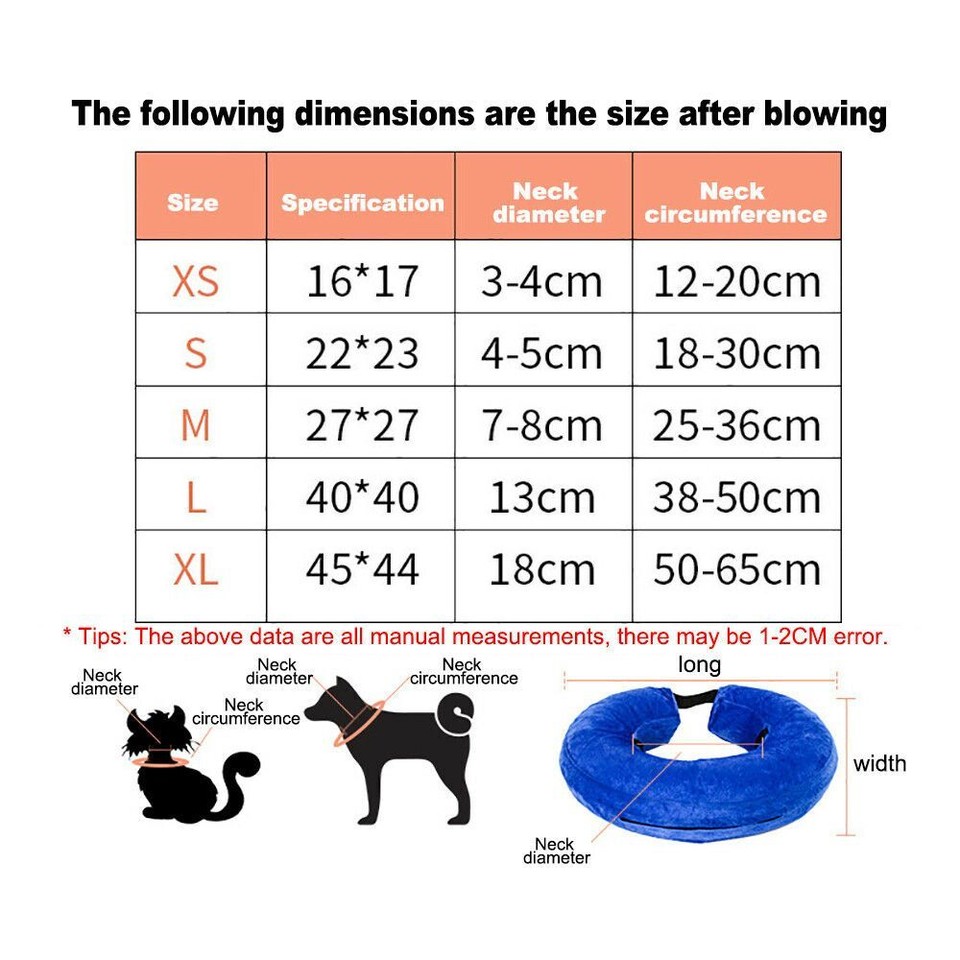 Protection Surgery Lampshade Cone Inflatable Pet Collar Head Cone Dog