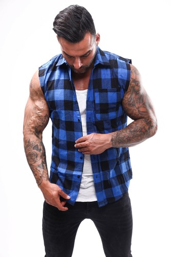 Mens Sleeveless Flannel Work Shirt 100 