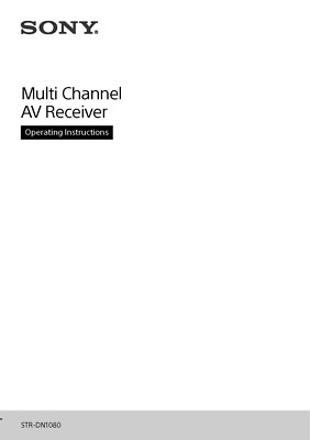 Sony STR-DN1080 AV Receiver Owners Manual