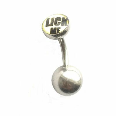 ALL LENGTHS  ''LICK ME'' Surgical Steel 14g VCH Piercing Barbell.