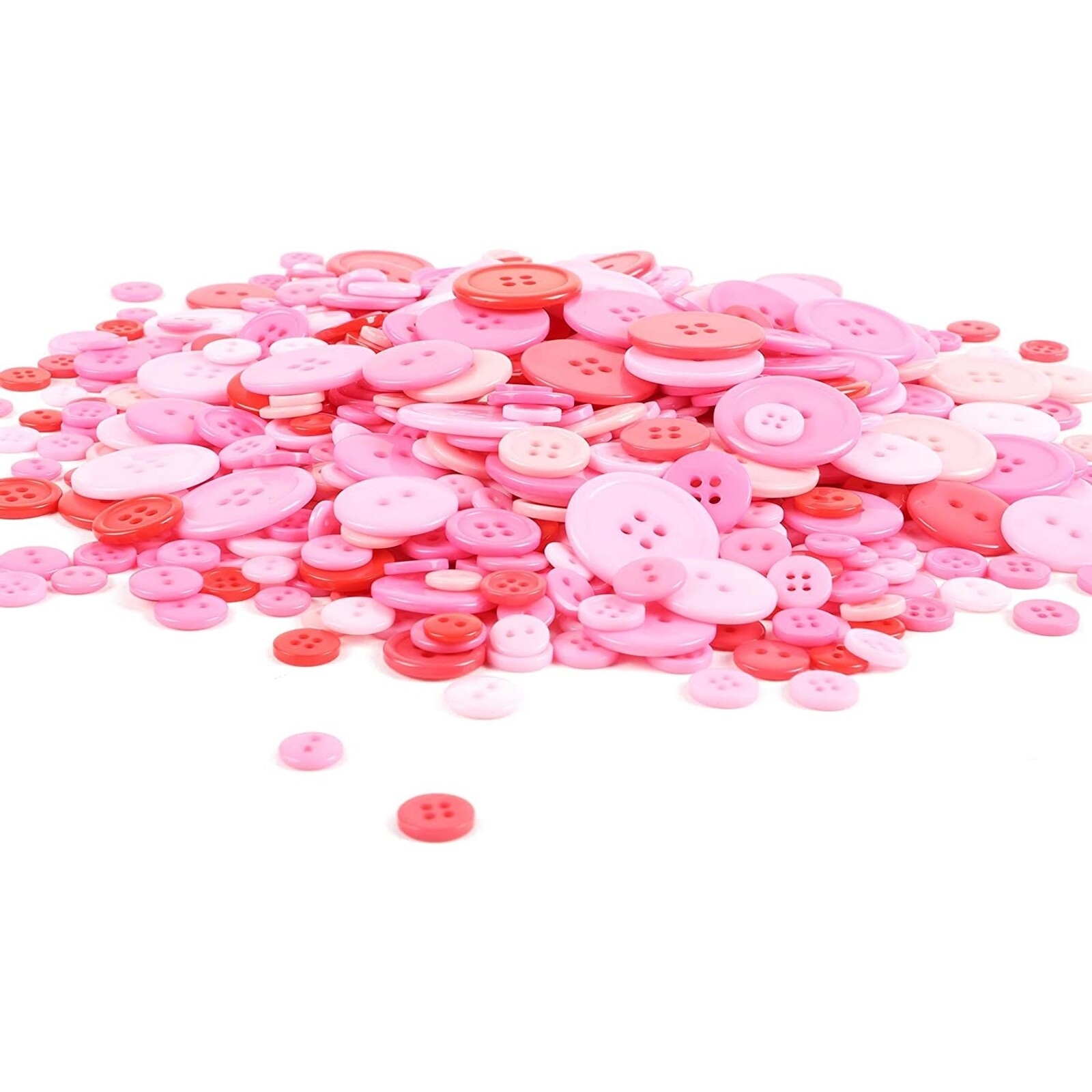 Pink Craft Buttons Bulk, Flatback with 4 Holes for Sewing (6 Sizes, 800