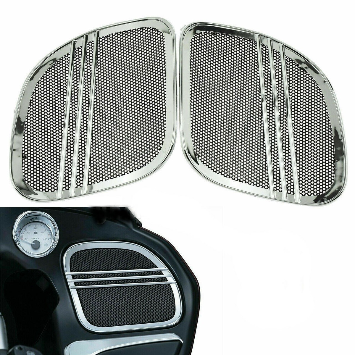 │CARLYN│ mute 3colors H74342020 Mutazu Chrome Tri-Line Speaker Grills Cover Trim For Road