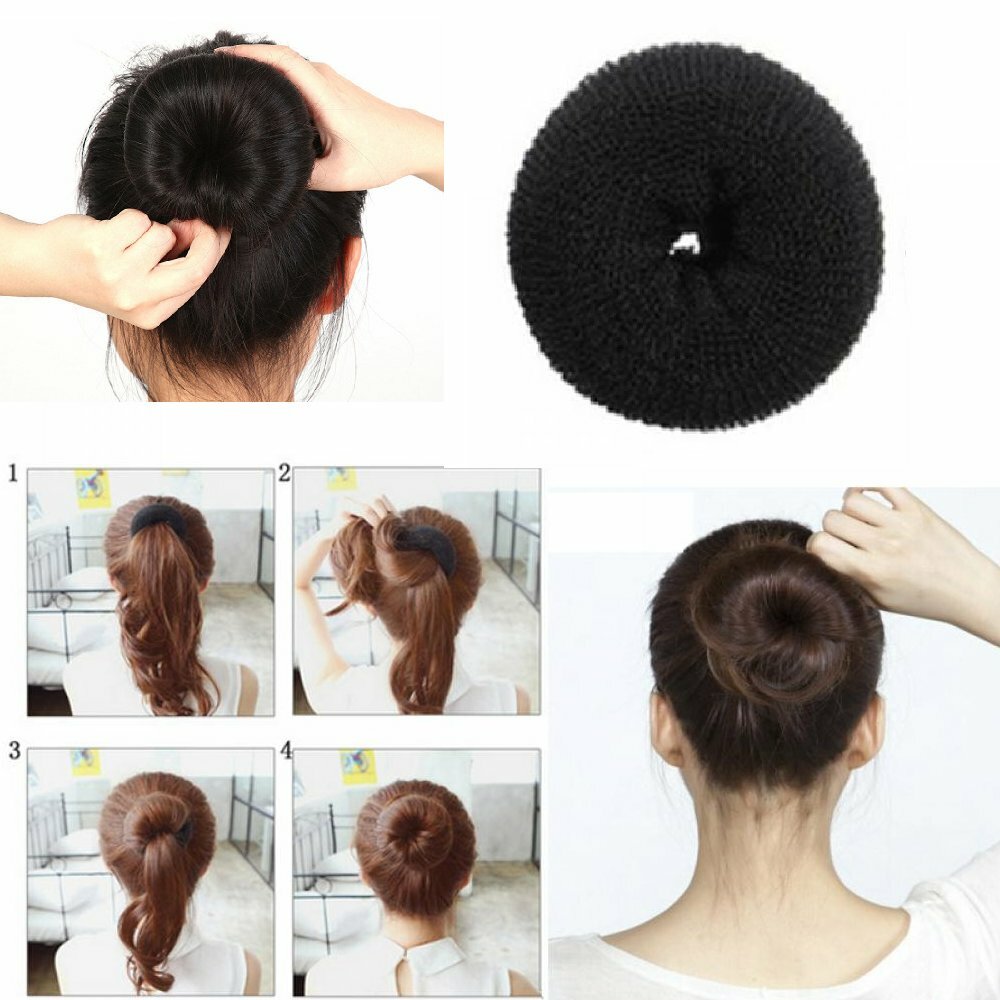 Duttstyler Negro Cojín Dutt Moño Volumen Ayuda Peinado Donut Pelo Bun 8