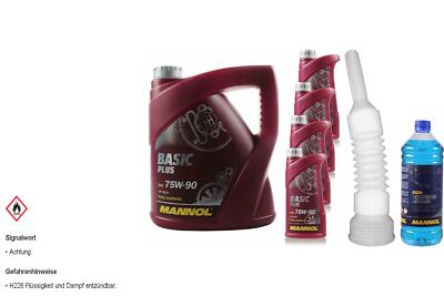 8L MANNOL Getriebeöl Basic Plus 75W-90 API GL 4+ Gear  inkl. Auslaufschlauch