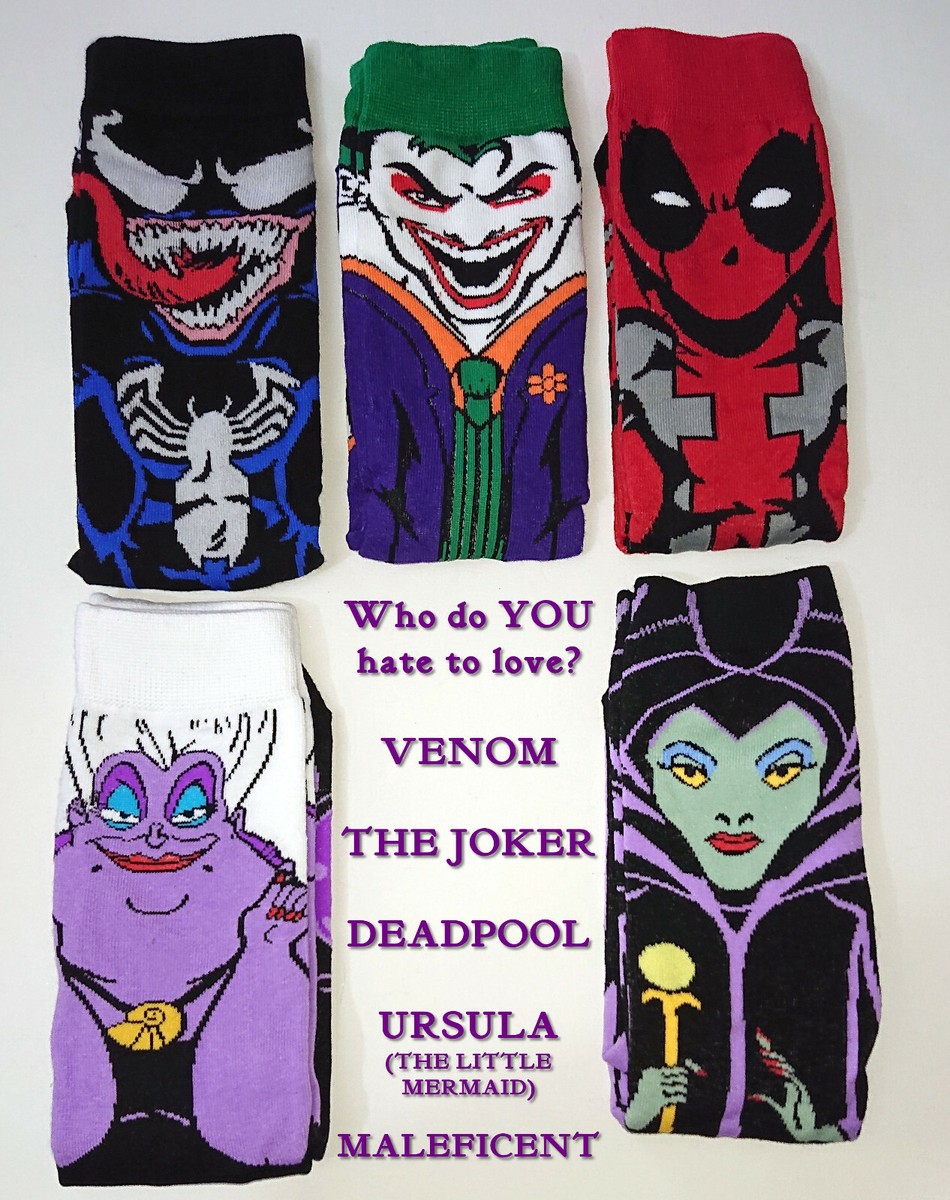 Love様 ANTI HERO VILLAIN ANKLE SOCKS Beetlejuice JOKER Deadpool VENOM