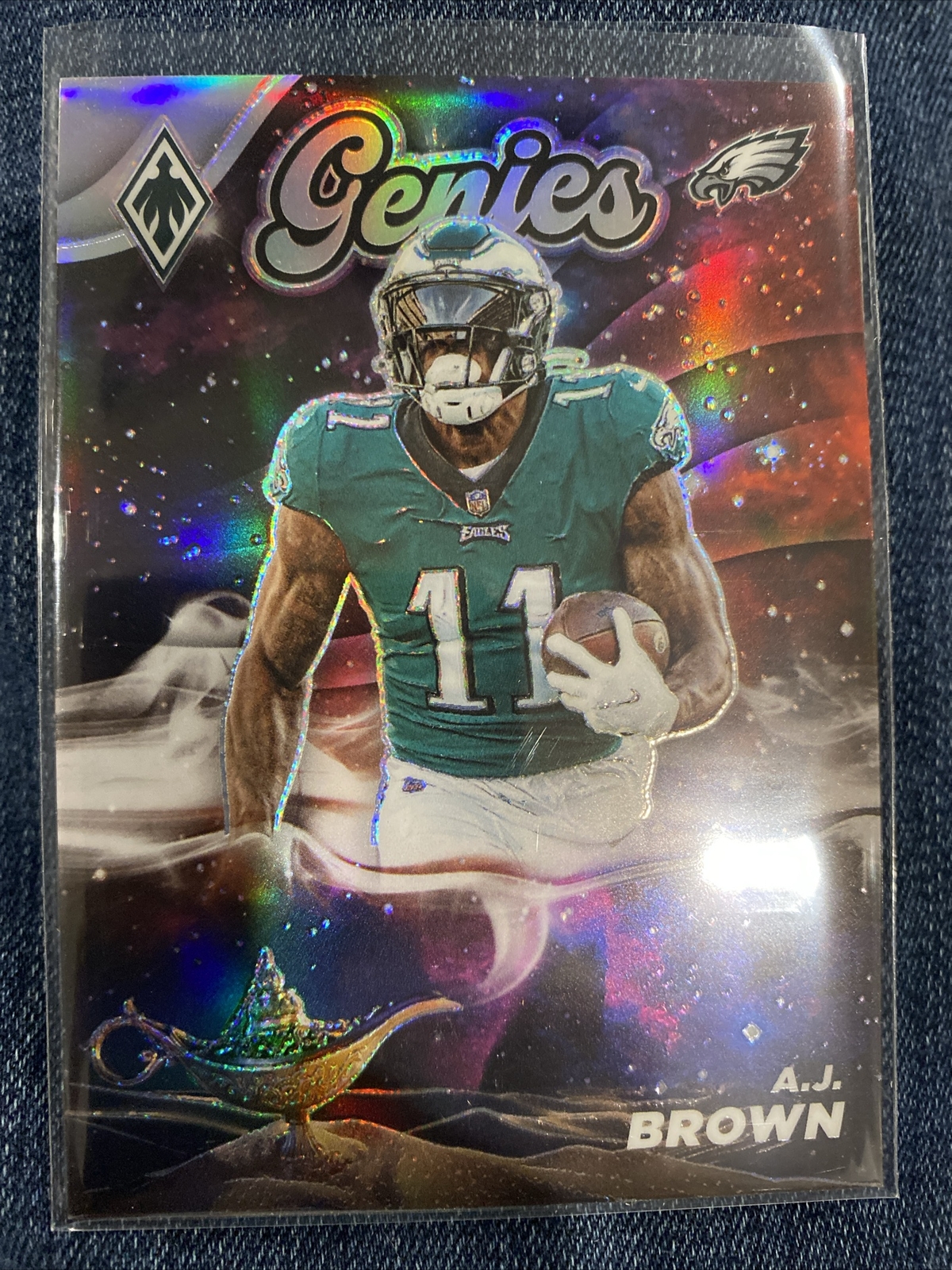 Phoenix Football 2023 AJ Brown Genies Silver Seismic Prizm GE-20 SSP SP Case Hit